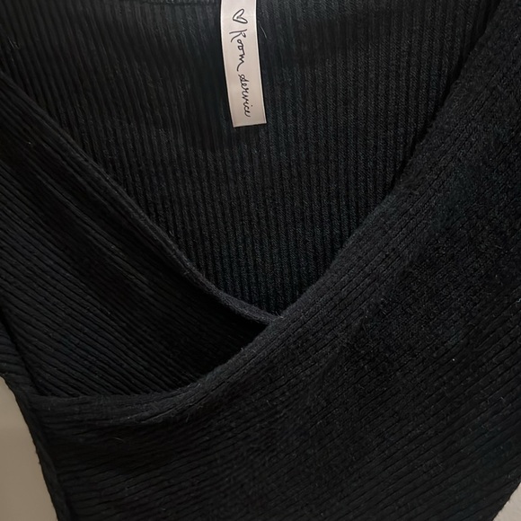 Black Knit Wrap Top - Picture 2 of 3